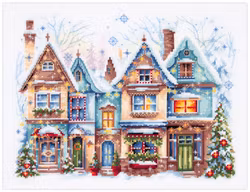 Broderikit Tavla Heartwarming - Vinterstad