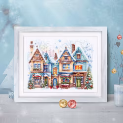 Broderikit Tavla Heartwarming - Vinterstad