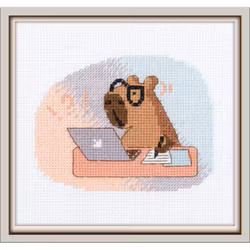 Broderikit Tavla I´m all about work - Kapybara