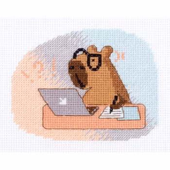 Broderikit Tavla I´m all about work - Kapybara