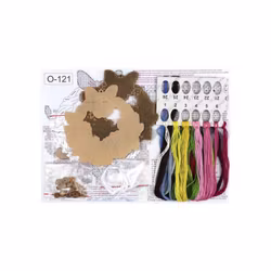 Broderikit  Korsstygn på träbas Vårkrans