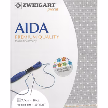 Aida Broderiväv 18 count (7 rutor/cm) 48 x 53 cm (art. 7349) Zweigart