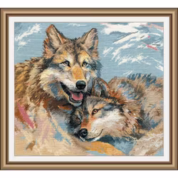 Broderikomplett Tavla Native souls - Vargkärlek