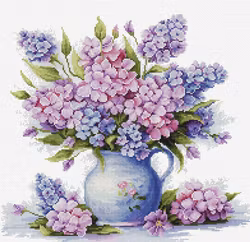 Broderikit Tavla The bat of fragile hope - En bukett syrener