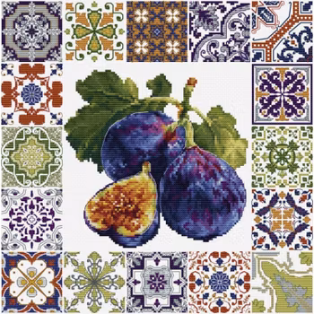 Broderikit Tavla Mediterranean fig Mosaic - Fikon Mosaik från Medelhavet