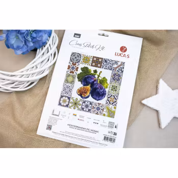 Broderikit Tavla Mediterranean fig Mosaic - Fikon Mosaik från Medelhavet