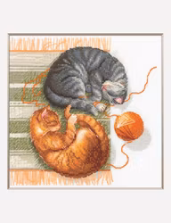 Broderikit Tavla - Aine collection "Cats and Treads" - Katter och Garn