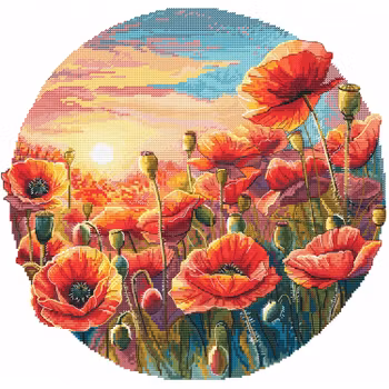 Broderikit Tavla Sun in poppies - Vallmo