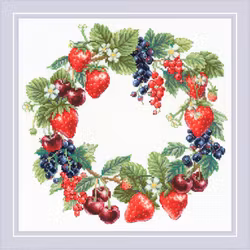 Broderikit Tavla Wreath with berries - Krans med bär
