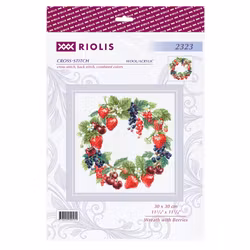 Broderikit Tavla Wreath with berries - Krans med bär