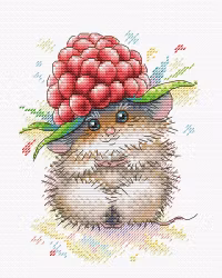 Broderikit Tavla Hamster i Hallonmössa