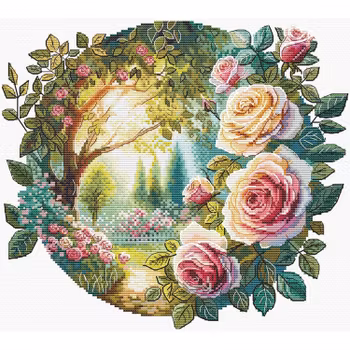 Broderikit Tavla Dream garden - Rosor