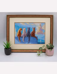 Broderikit Tavla - Aine collection "Cats by the Sea" - Katter vid havet