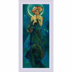 Broderikit Tavla The Moon after A. Mucha’s Artwork