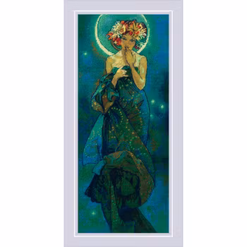 Broderikit Tavla The Moon after A. Mucha’s Artwork