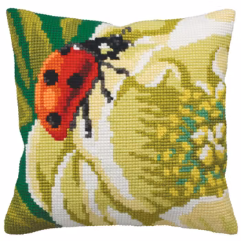 Broderikit Kudde Coccinelle - Nyckelpiga