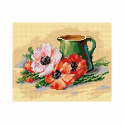 Stramalj efter målning av Catherine Klein - Jug and Poppies - Kanna och Vallmo