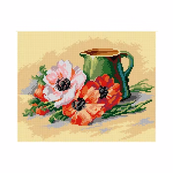 Stramalj efter målning av Catherine Klein - Jug and Poppies - Kanna och Vallmo
