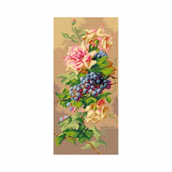 Stramalj efter målning av Catherine Klein - Still life of roses with grapes