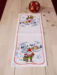 Broderikit Tomte med lykta  - löpare