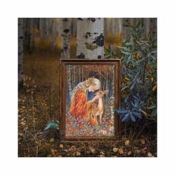 Broderikit Tavla Fairytale Girl and Fawn