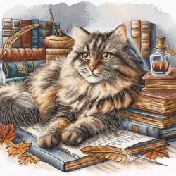 Broderikit Tavla The Wise Cat