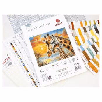 Broderikit Tavla Giraffe Cuddle - Giraffer