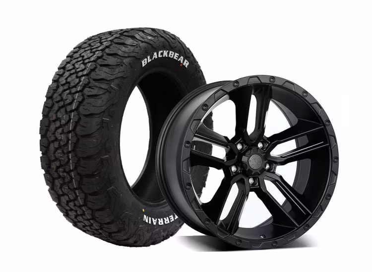 Komplett fälgpaket A425 Flatblack 9x18 tum 5/120 ET35 285/60R18