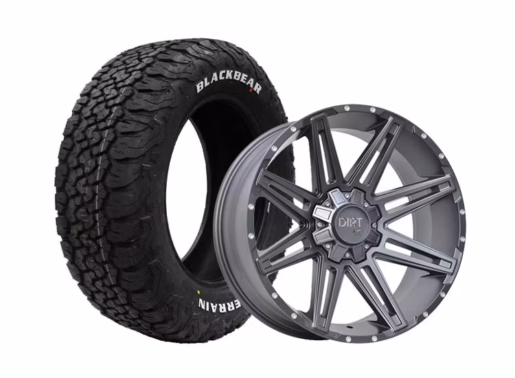 Komplett fälgpaket D88 Flatgrey Milled Rivets 9x20 6/139,7 ET25 265/50R20