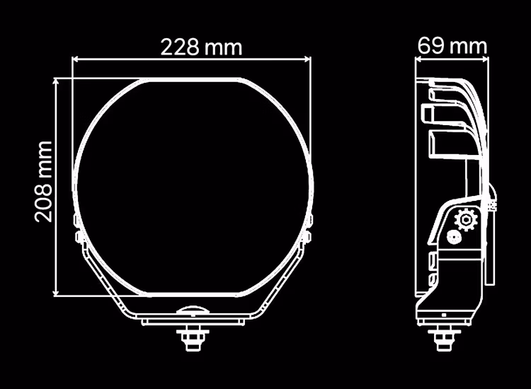 2-Pack Ledson Sledge9 9" LED extraljus med kabelsats