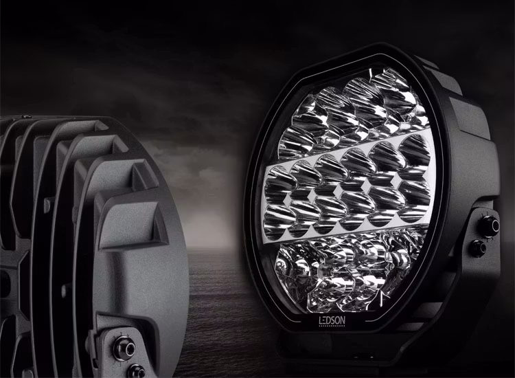 2-Pack Ledson Sledge9 9" LED extraljus med kabelsats