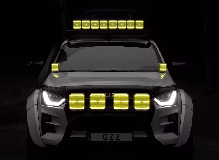 10-Pack Extraljus OZZ SQR 3 tum med dynamiskt positionsljus