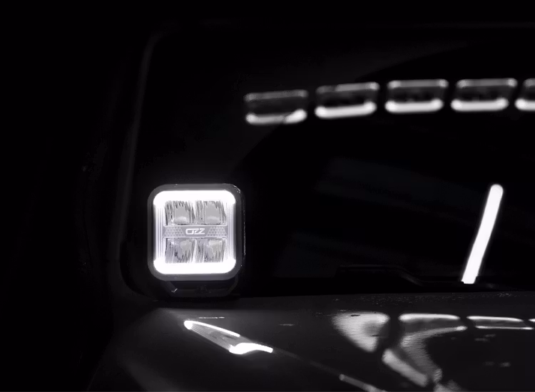 10-Pack Extraljus OZZ SQR 3 tum med dynamiskt positionsljus