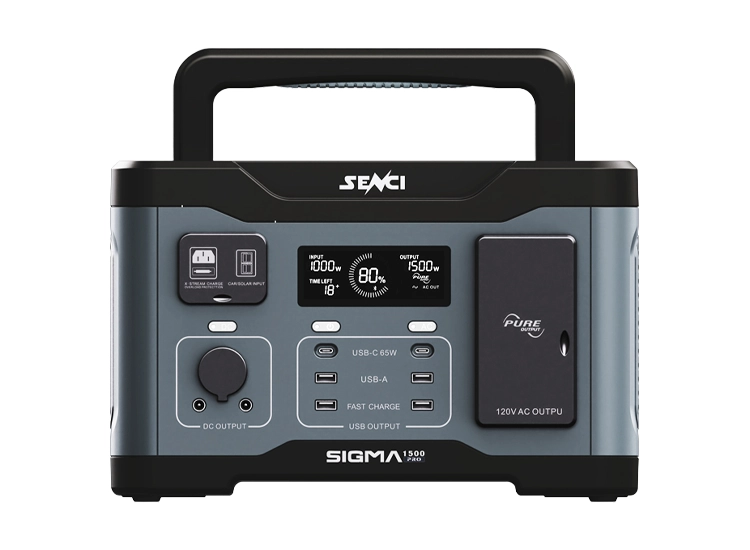 SENCI Litium LPS 512Wh Power Station med 600W (1200W) sinus inverter