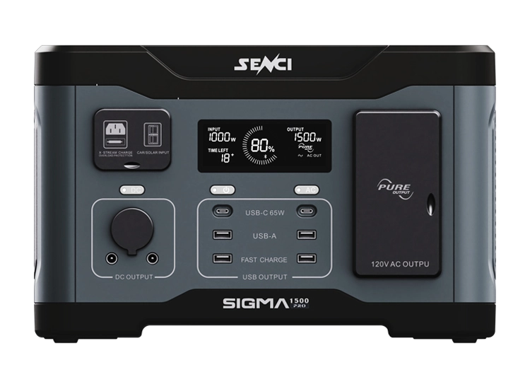 SENCI Litium LPS 512Wh Power Station med 600W (1200W) sinus inverter