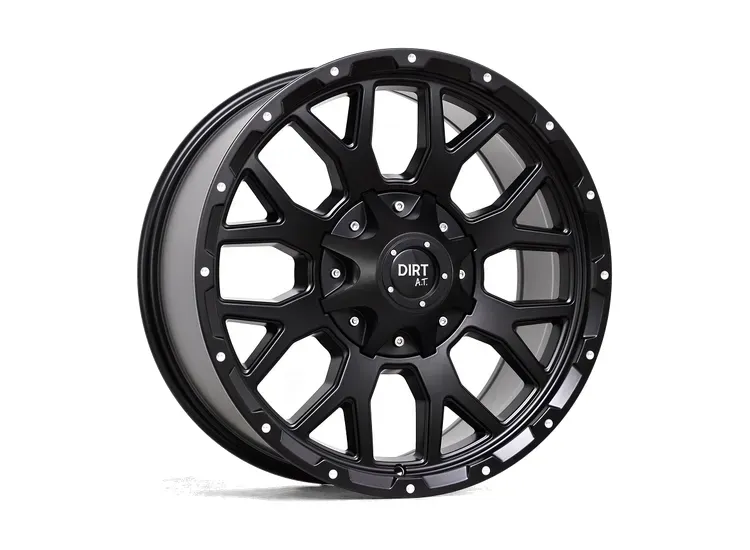 DIRT A.T D357 Flatblack milled rivets 9x20 8x165,1 ET18 CB125,1