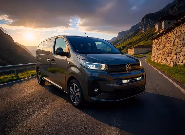 Lazer grillkit på Citroën Jumpy i kvällsljus
