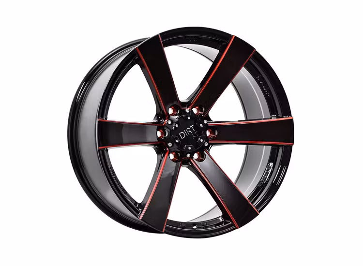 D91 Glossblack Red Stripe 9,5×20 6/114,3 ET18