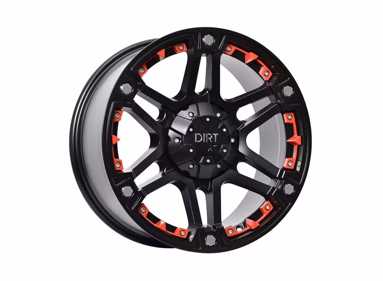 D01 Flatblack Red Inserts 9x18 6/139,7 ET25