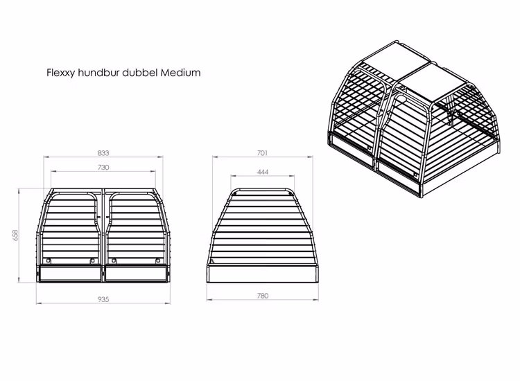 Hundbur Flexxy Medium Dubbel