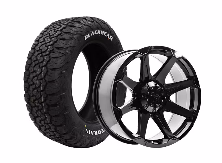 Komplett fälgpaket D05 Glossblack 9x18 6/114,3 ET20 265/60R18