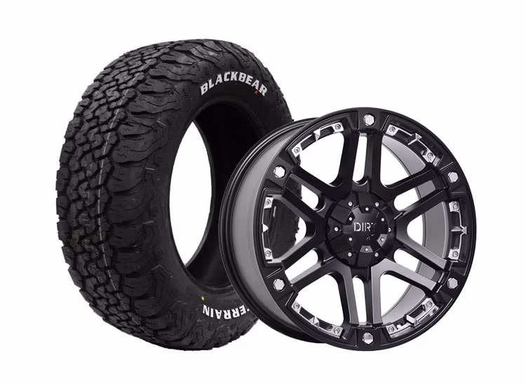 Komplett fälgpaket D01 Flatblack Chrome Inserts 9x18 6/114,3 ET25 265/60R18