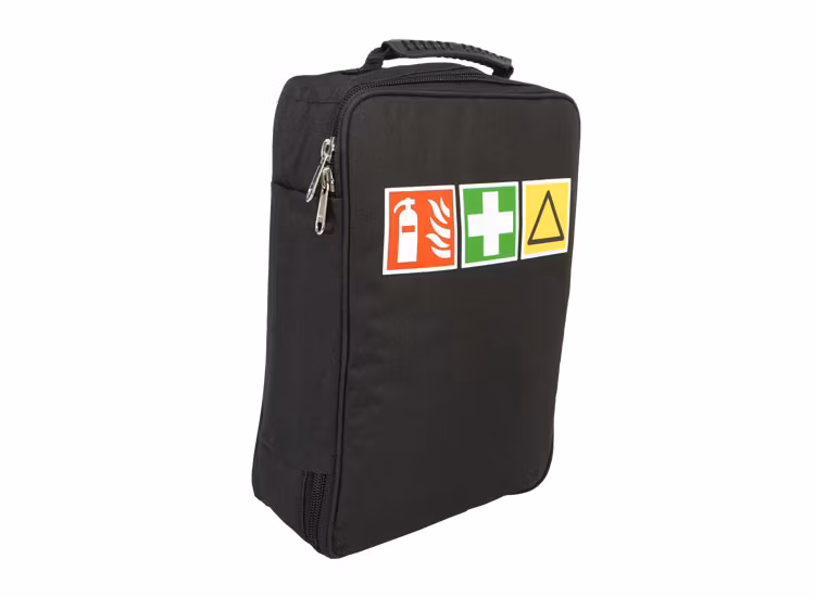 Första hjälpen väska med brandsläckare