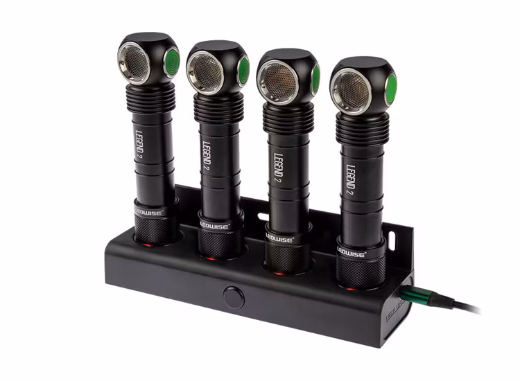 4x Pannlampa Ledwise Legend 2 6000K 1500lm inkl. laddstation