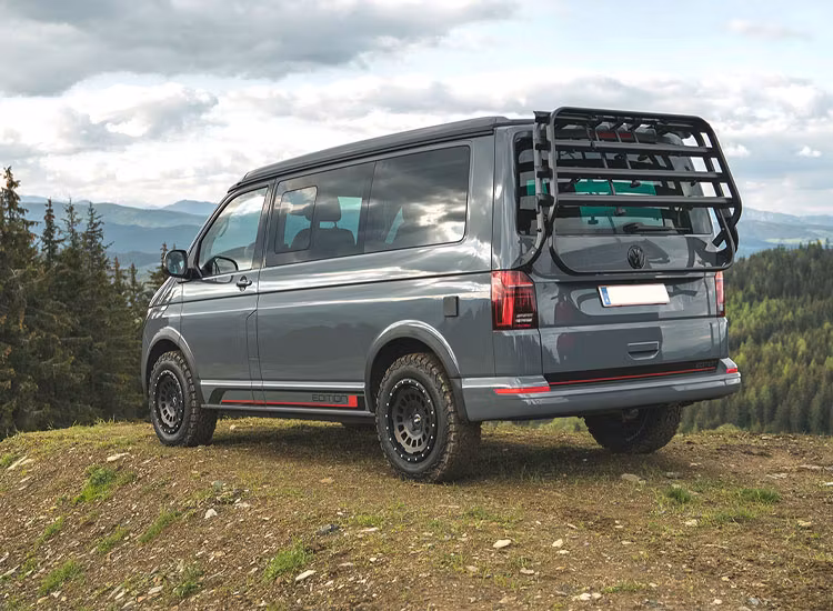 Twin Monotube Projekt Satinsvart AT 8X18 ET45 VW T5 / T6 / T6.1 / Amarok