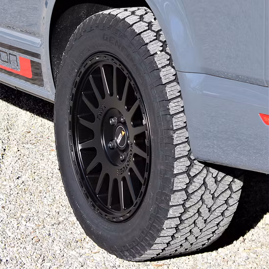 Twin Monotube Projekt Satinsvart AT2 8X18 ET45 VW T5 / T6 / T6.1 / Crafter