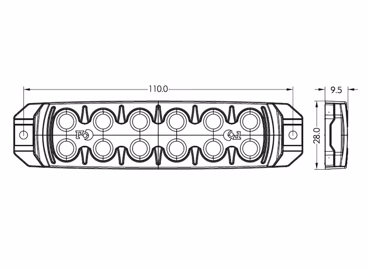 911 Signal F6S orange/blå R65 LED blixtljus
