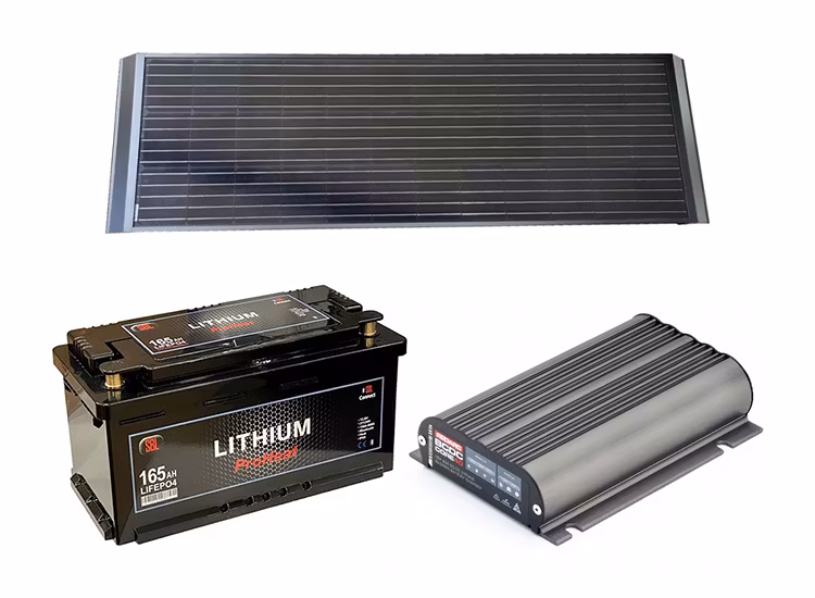 Off-Grid paket medium 165Ah lithium / 140W solpanel / 40A DC-DC 12V