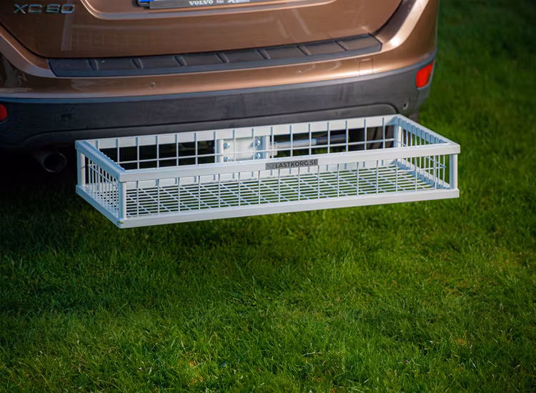 Lastkorg lackerad grå 105x45x16cm med snabbfäste