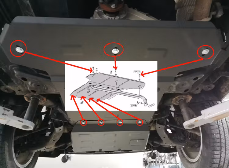 Underkörningsskydd växellåda / differential Volkswagen Amarok 2010-2022